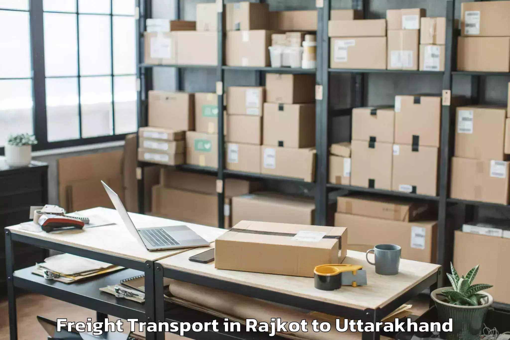 Hassle-Free Rajkot to Hemwati Nandan Bahuguna Garhwa Freight Transport